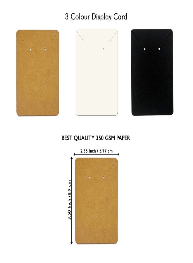 DEEPTAGS Jewellery Display Cards for Bracelet, Jewelry, Necklace in Black|Brown|White, 150 PCS (50 Each) - Image 2